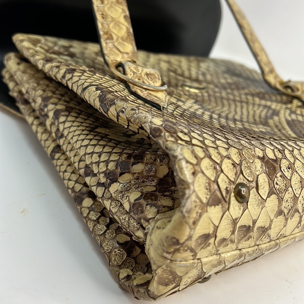 Vintage Bellestone Python Snakeskin Double Handle… - image 3